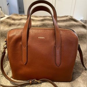 Fossil brown leather satchel handbag. BNWT